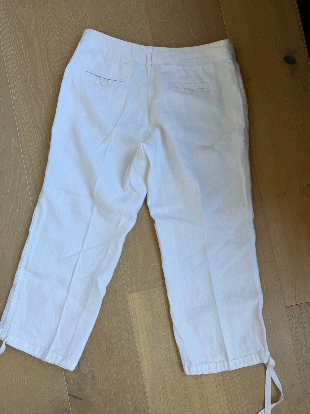 Tommy Bahama White Linen Button-Front Pants - Picture 7 of 7